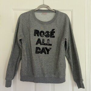 Betsey Johnson Rose All Day Pullover Crewneck Sweatshirt with Sequins Size XS